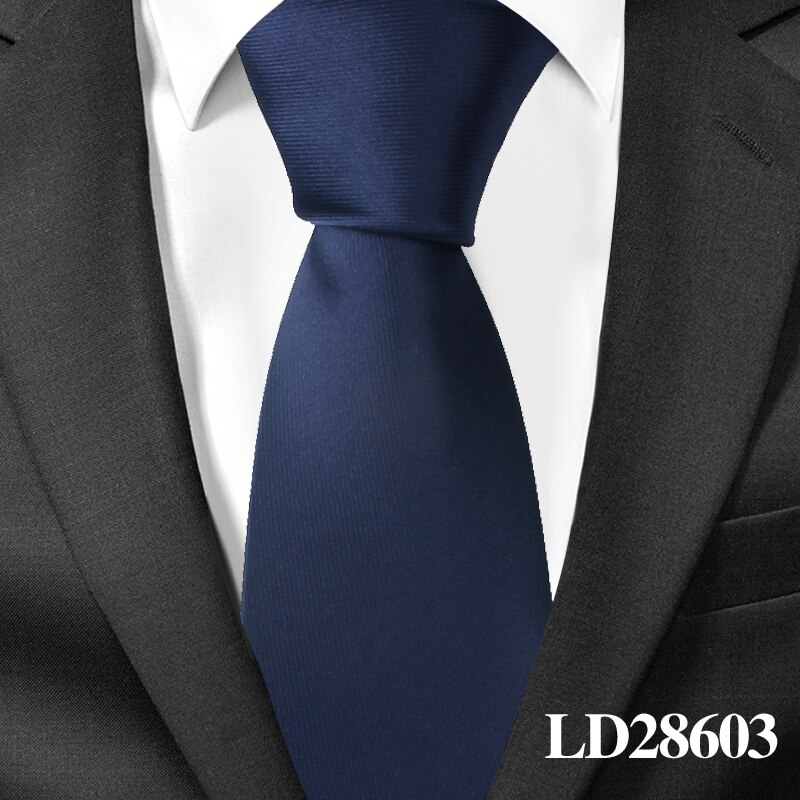 Classic Satin Neck Ties for Men Casual Suits Tie Gravatas Solid Black Mens Neckties For Business 7.5 cm Width Wedding Men Ties: LD28603