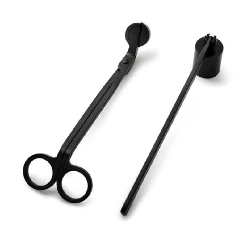 2 Stks/set Kaars Accessoire Set Rvs Schaar Kaars Bel Blussen R9JC: Black