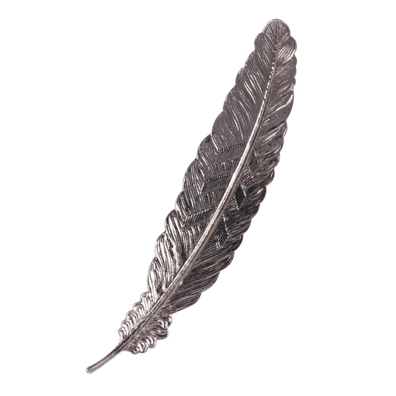 Marcapáginas de punto de libro de Metal en forma de pluma Retro para libros, oficina, escuela: Black