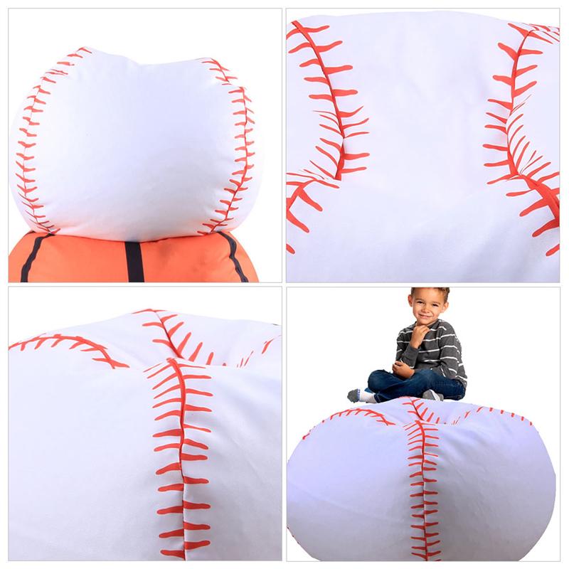 1Pc Creatieve Knuffel Opslag Bean Bag Stoel Baseball Stijl Opbergtas