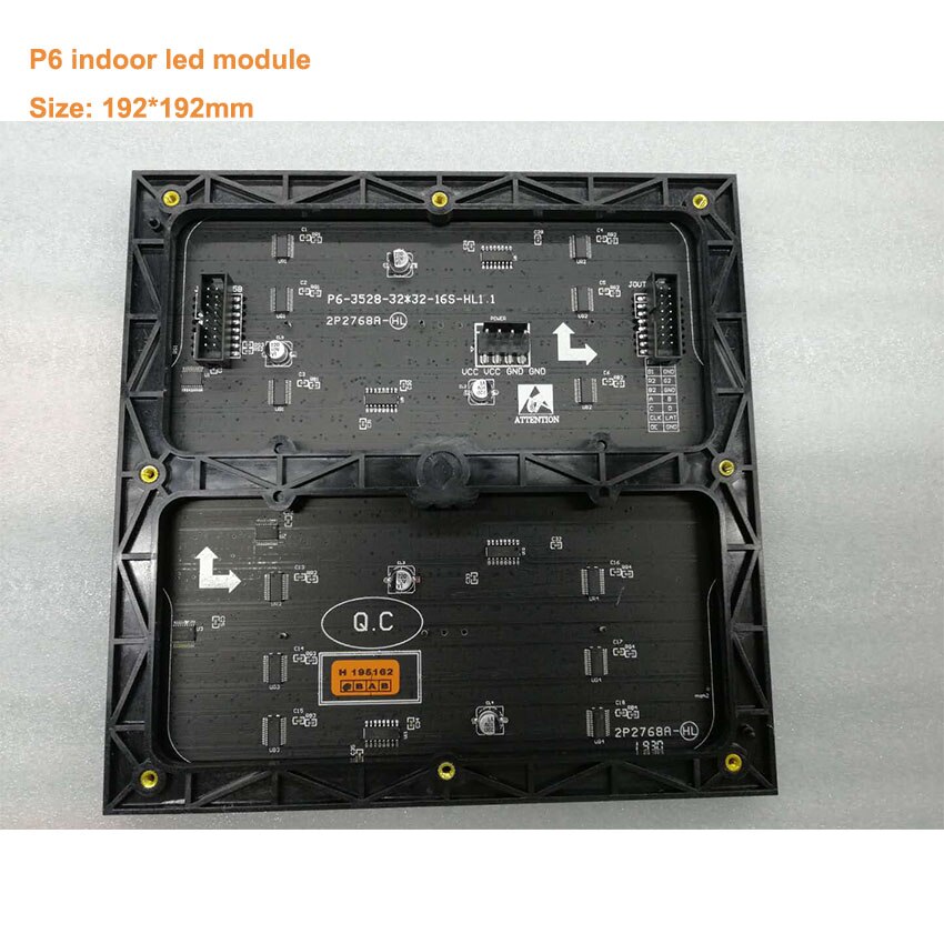 P6 indendørs led-modul 192*192mm 27777 dot/sqm smd 3528 32*32 pixel rgb 16s reklamematrix led display led-skærm