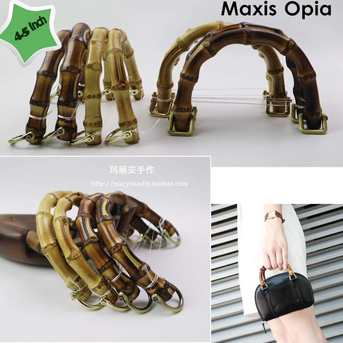 12X9 cm Fünf Paare Bamboo Taschenbügel Tasche Griff bts Sac Bandouliere Femme Bambus Griff DIY Handtaschen Zubehör geldbörse Rahmen