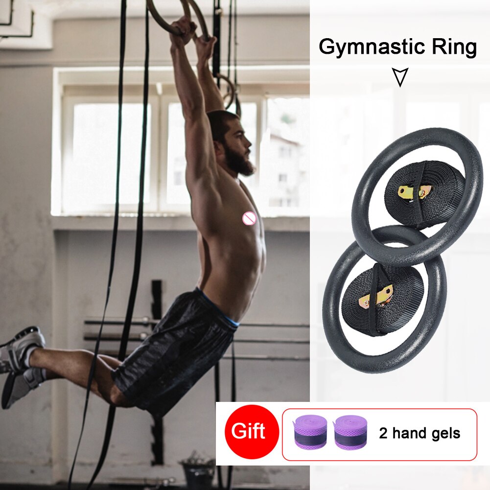 Fitness Gymnastic Rings Non-Slip Workout Set with Adjustable Straps Easy Safety Working-out Ornaments for Home Gym