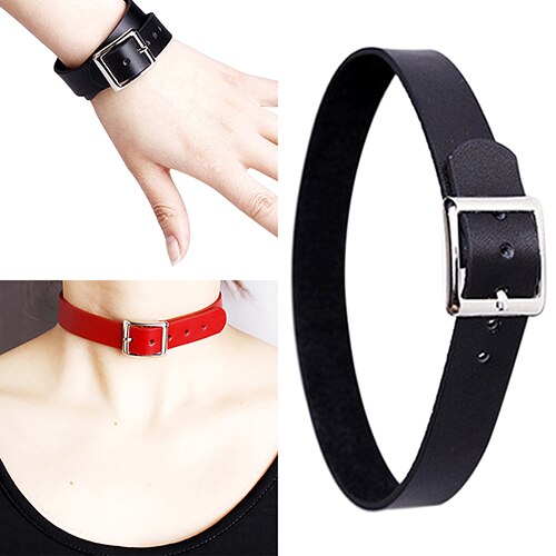 Sales! Punk Faux Lederen Riem Choker Kraag Ketting Vrouwen Club Sieraden