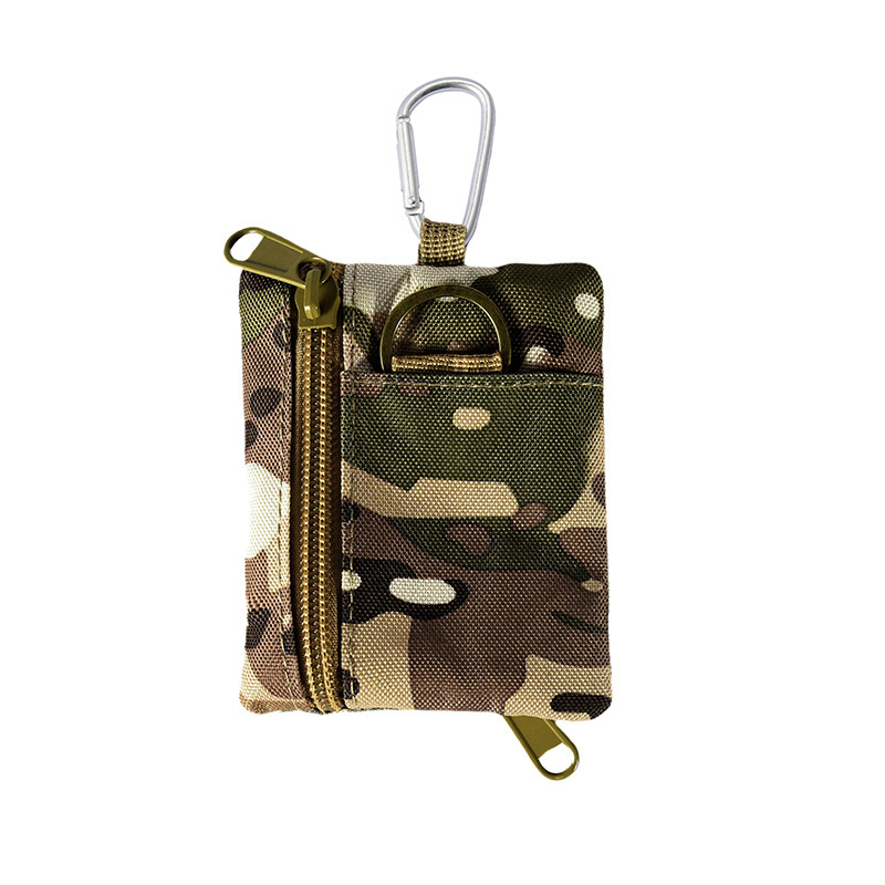 Tarjetero de nailon para hombre, billetera delgada y sencilla, resistente al agua, con cremallera: Camuflaje general