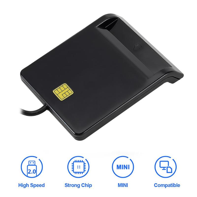 Intelligent Card Reader Portable USB 2.0 Smart Card Reader DNIE ATM CAC IC ID Bank Card SIM Card Cloner Connector for Windows