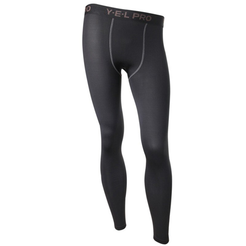 Elastisk bomuld stramme lange joggers legging slim fitness efterår afslappet mænd kompressionsbukser sportsbukser: Sort / M