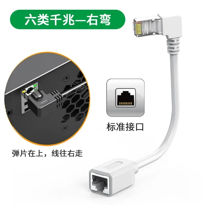 Kątowy kabel Ethernet RJ45 90 stopni uniwersalny Gigabit Kot6 męnarty na żeńnarty przedłużacz sieciowy miedziany przedłużacz Kot5E rj45: Ciemnoszary / Poniżej 5 Sztuk