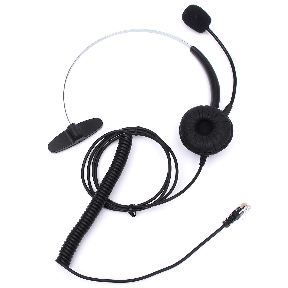RJ11 casque téléphonique anti-bruit Interphone avec Microphone Microphone réglable écouteur casque pour Center d'appel