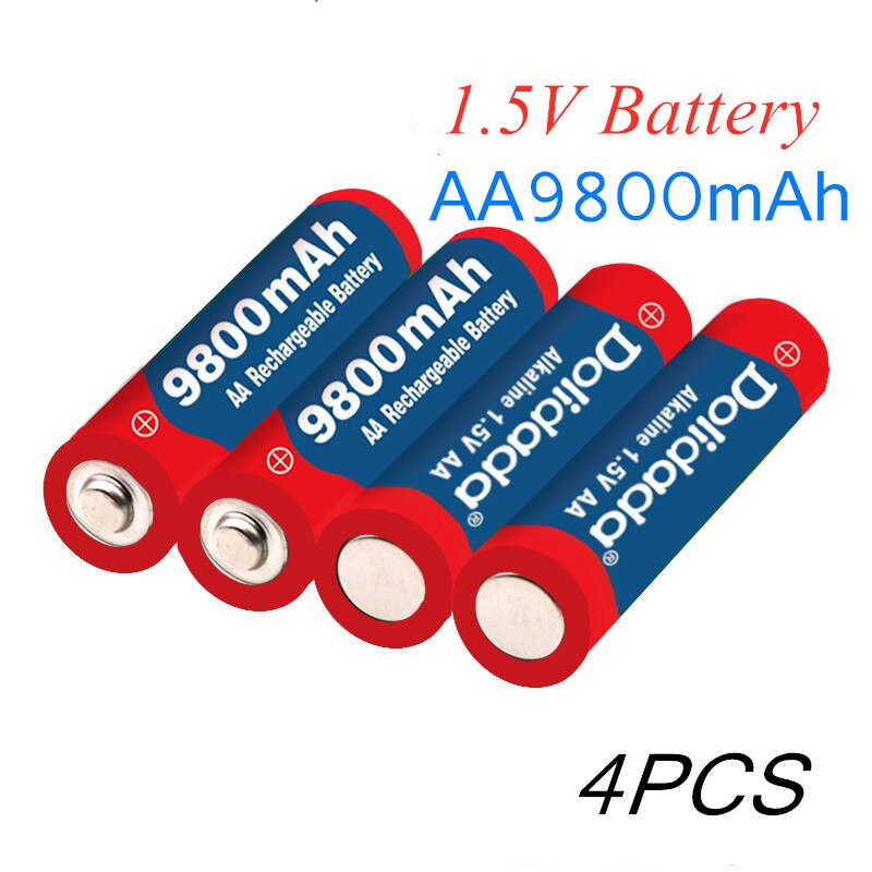 100% neue 1,5 V Aa Batterie 9800mah alkalisch Batterien Für Uhr Spielzeug Taschenlampe Fernbedienung Kamera batterie + ladegerät: Gold