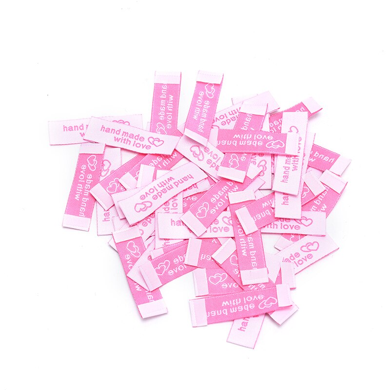 50 Stuks Handgemaakte Tags Borduurwerk Gedrukte Etiketten Kleding Vlag Label Kledingstuk Label Diy Tags Craft Naaien Accessoires: PK
