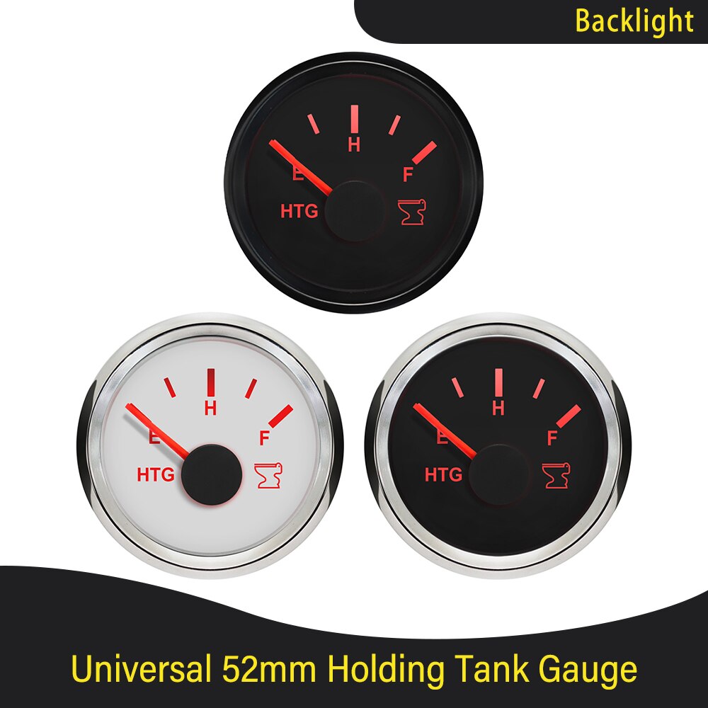 52mm marineholding tank niveaumåler 0-190 ohm 240-33 ohm signal vandtæt båd spildevandsmåler sort vand htg måler