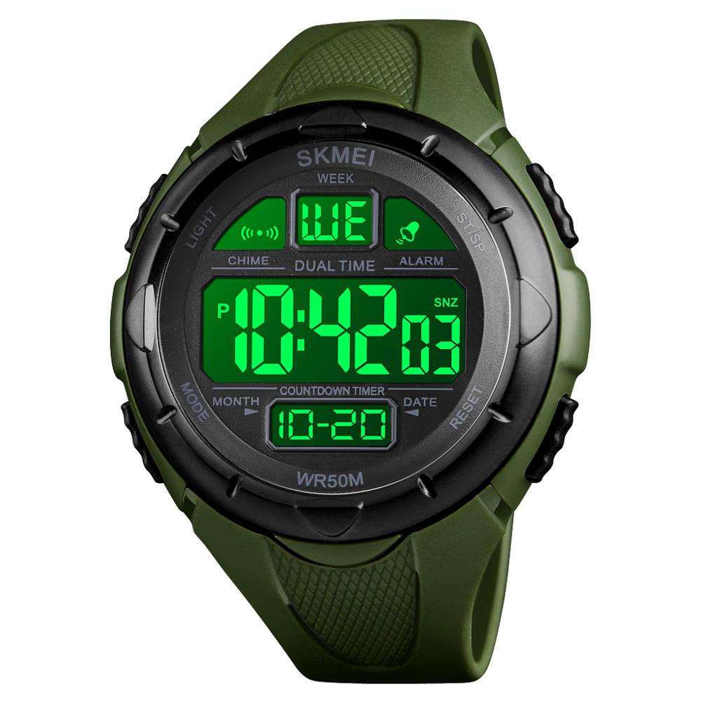 Heren Horloge Skmei Outdoor Sport Digitale Pu Band Led Lezen Waterdichte Elektronische Horloge Week Datum Mannelijke Klok