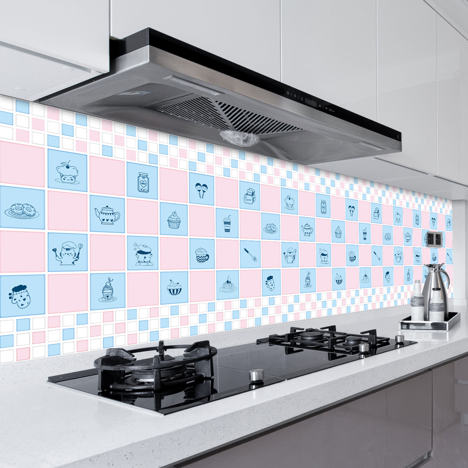 Sticky Wallpaper Imitation Ceramic Tile Grid From Kitchen Stickers Waterproof and Oil Thickening The Bathroom Toilet Wallpaper: Style 8