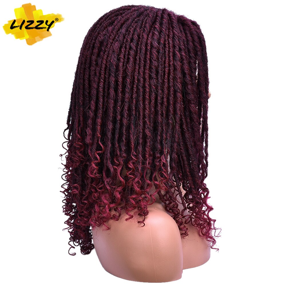 14Inch Godin Faux Locs Pruik Haak Twist Gevlochten Haar Pruiken Voor Zwarte Vrouwen Ombre Dreadlock Soul Godin Locs Korte haar Lizzy