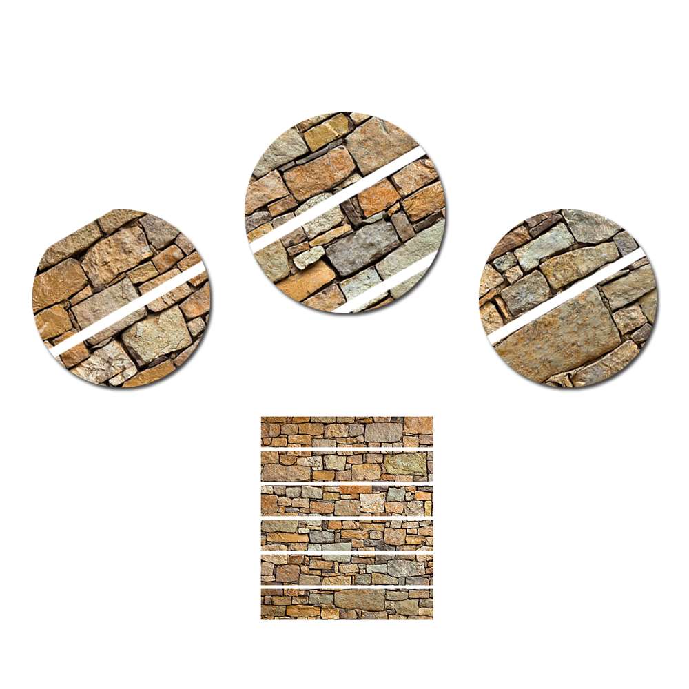 6pcs/set 3D Stone Staircase Stair Riser Floor Sticker Self Adhesive DIY Stairway Brick Texture Decorative Wall Stickers