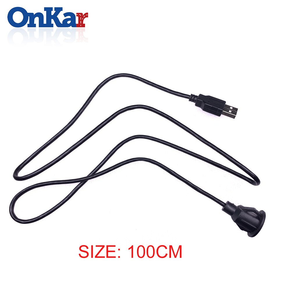 ONKAR Car Accessories USB 2.0 Male to Female Car Flush Mount Extension Cable Car Van Dashboard Flush Mount Dual USB Socket