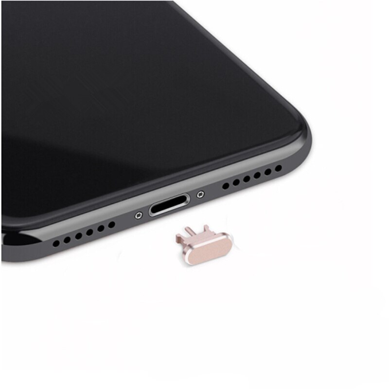 Metalen Aluminium Anti Stof Plug Voor Iphone X Xr Xs Max 8 7 Plus Jack Stof Plug Simkaart Pin telefoon Stekkers Accesorios Para Celular: Rose Gold