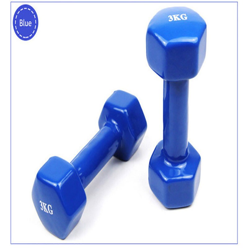 New1Kg Fitness Dumbbell women's fitness dumbbell Arms For Fitness Gym sports goods equipment 2pc: Smooth blue 1kg