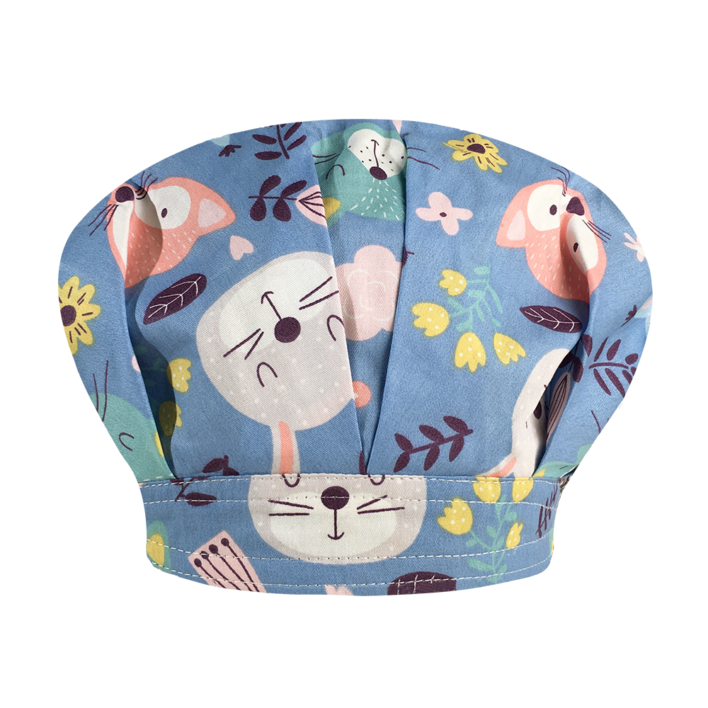 Multicolor Cartoon Animal Print Cap Laboratorium Werk Stofvrij Cap Sanitaire Center Schoonmaken Werk Cap Hoge Haar care Cap: 32057