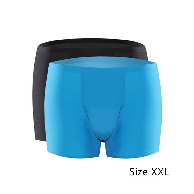 Youpin Cottonsmith Men&#39;s underpants airy ice silk breathable Superfine fiber light breathable 3D seamless experience 2 Packags: Blue XXL