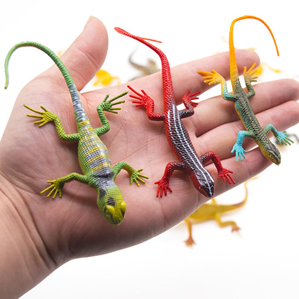 Jouet de Simulation de lézard rampant, 12 pièces, modèle Animal, doux et solide, Science éducative, jouet d&#39;apprentissage cognitif pour enfants,