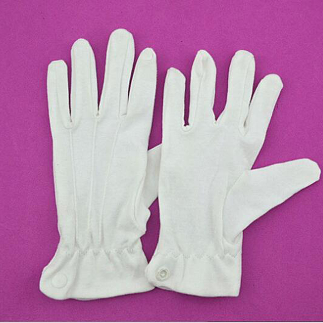 White Cotton Gloves Formal Work Uniform Catering band Magician Parades Inspection Five-fingers men's work gloves