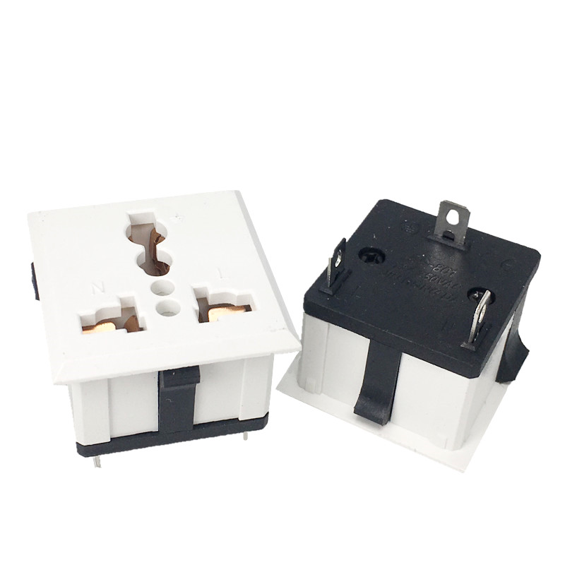 Prise de courant universelle encliquetable à montage sur panneau, prise noire et blanche, US, UK, EU, Euro, AU, 250V, 13A, 1 pièce