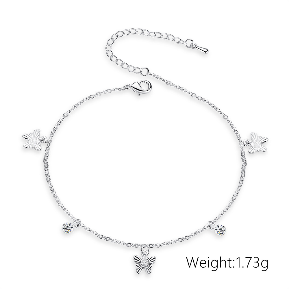 ZHOUYANG Cute Butterfly Anklets For Women Girls Summer Beach Accession Leaf Snowflake Style Foot Ornament Jewelry KAA360 KAA365