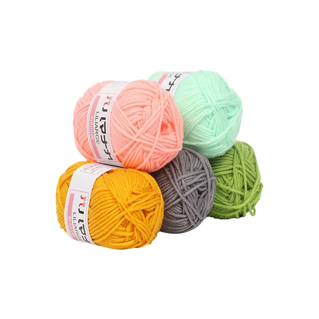 5 balls/lot Natural Silk Milk Cotton Yarn DIY Handmade Thick Yarn For Knitting Baby Wool Crochet Yarn Weave Thread