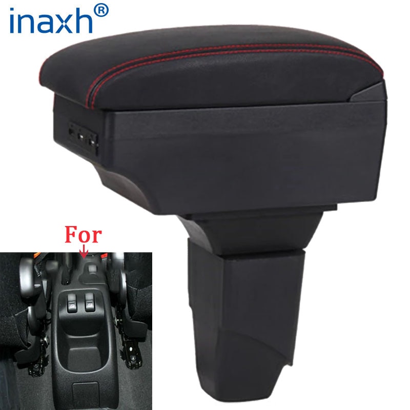Para PEUGEOT 206 reposabrazos Interior piezas compartimento de reposabrazos para coche modificación Caja de almacenaje de piezas de accesorios de coche Interior con USB LED
