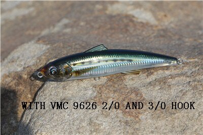 Le Fish 180MM 87g Topwater Fishing Lure Trolling big Pencil Lure Hard bait Floating For Kingfish/Tuna Saltwater With VMC Hook: E001