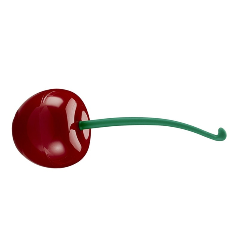 Brosse de toilette créative en forme de cerise, ensemble avec support (rouge)