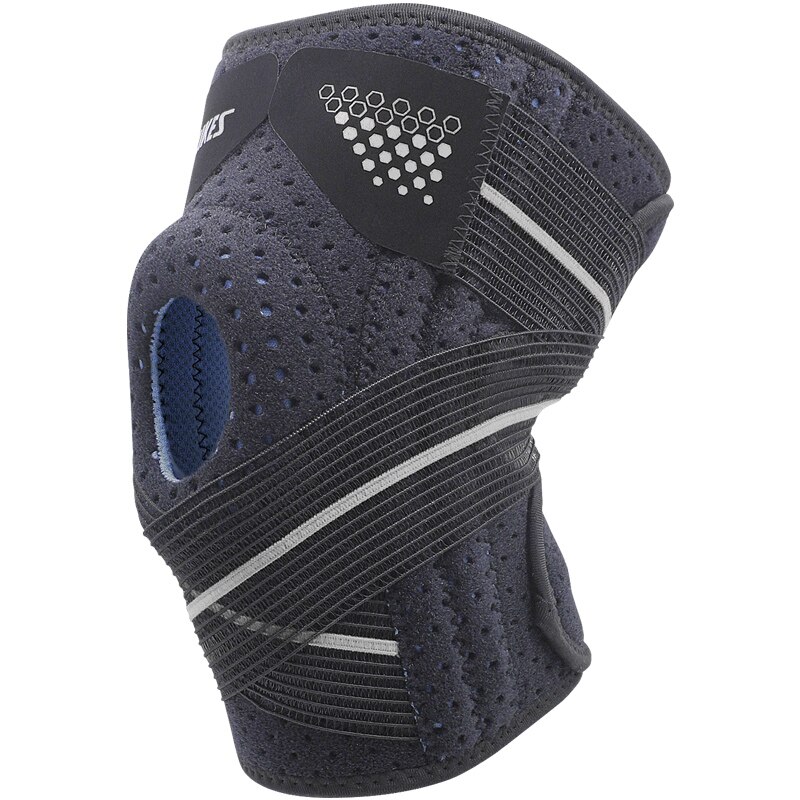 Aolikes verstelbare neopreen kniebrace siliconen patella kniebeschermer: Grijs 7909 / Deel