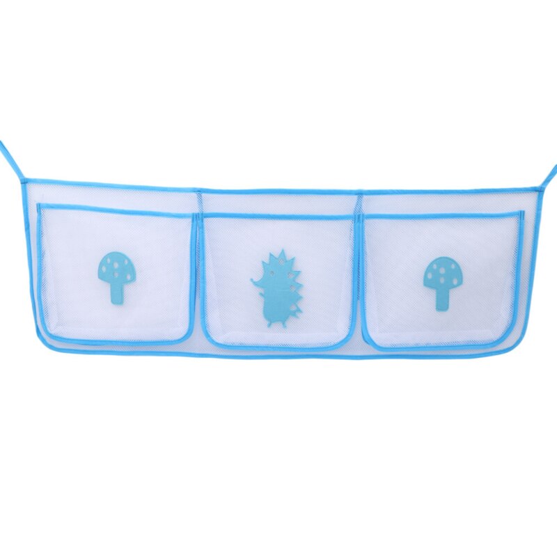 Crib Three Grid Storage Bag Large Capacity Bags Cartoon Daily Necessities Storage Bags Bedside Hanging Bags