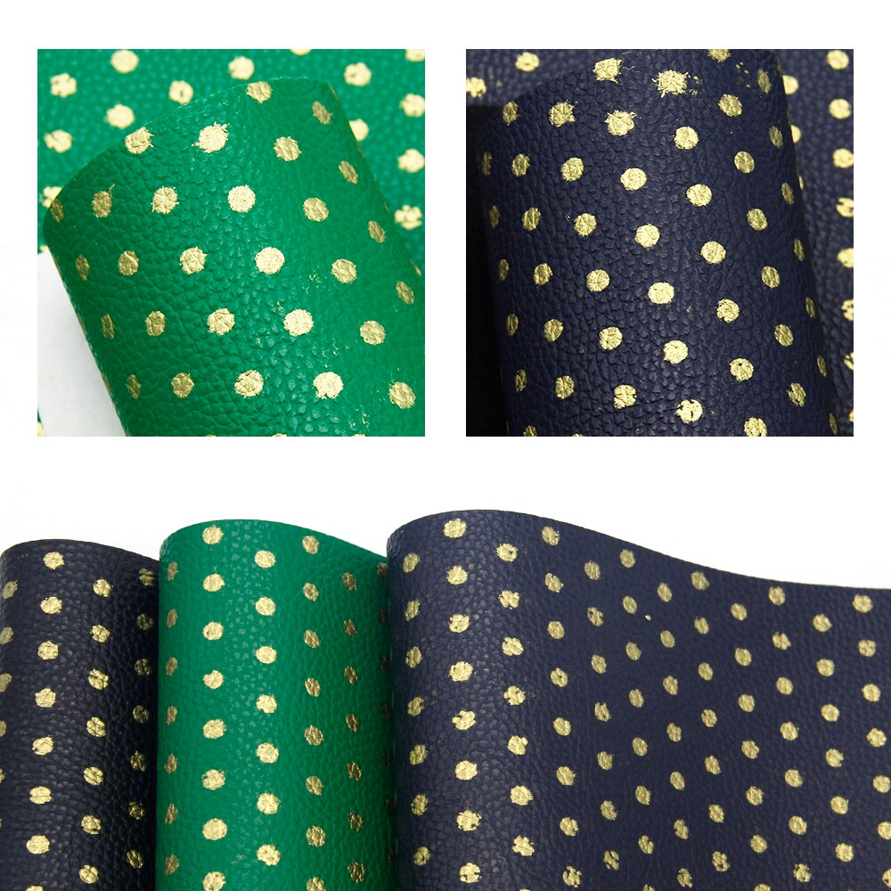 20*34cm Gold Punkt Litschi Kunstleder Stoff Für DIY Handgemachte Handwerk Hause Veranstaltungen, 1Yc7320