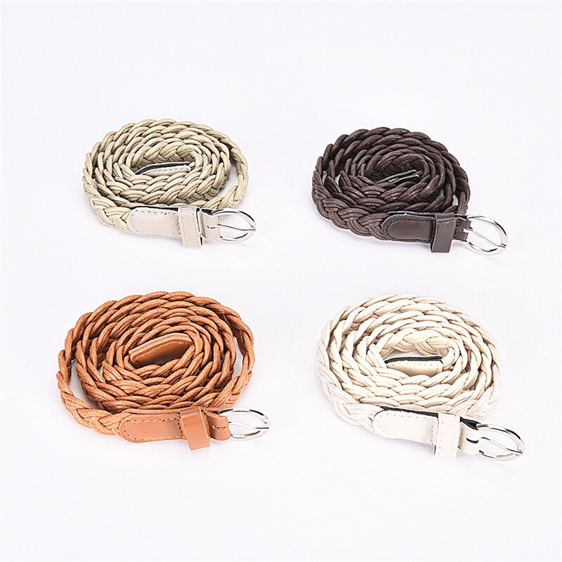 Style Braided Hemp Rope Braid Belt Female Belt For Dress 110cm Women Slim Waistband Girdle Weave Belt