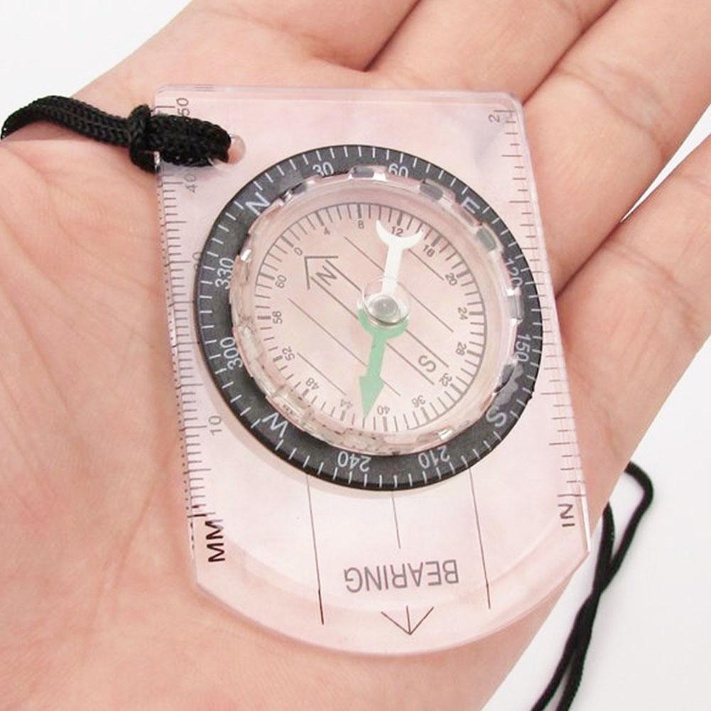 Outdoor Map Ruler Compass Multi-function Outdoor Compass Portable Easy Ruler With And Identify Map Scale Transparent Compas E5j8