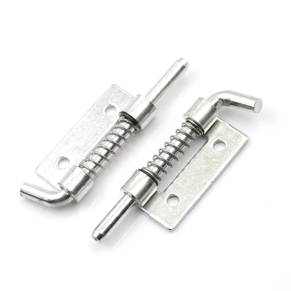 5Pcs/lot Spring Loaded Metal Security Barrel Bolt Latch Silver Tone Spring Latches Door Cabinet Hinges Hardware 5.3*1.7cm