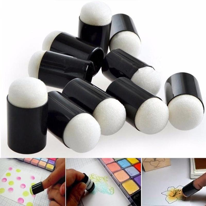10Pcs Vinger Spons Case Daubers Schuim Voor Het Aanbrengen Schilderen Inkt Stempelen Krijt Mayitr Reborn Diy Craft Art Tool