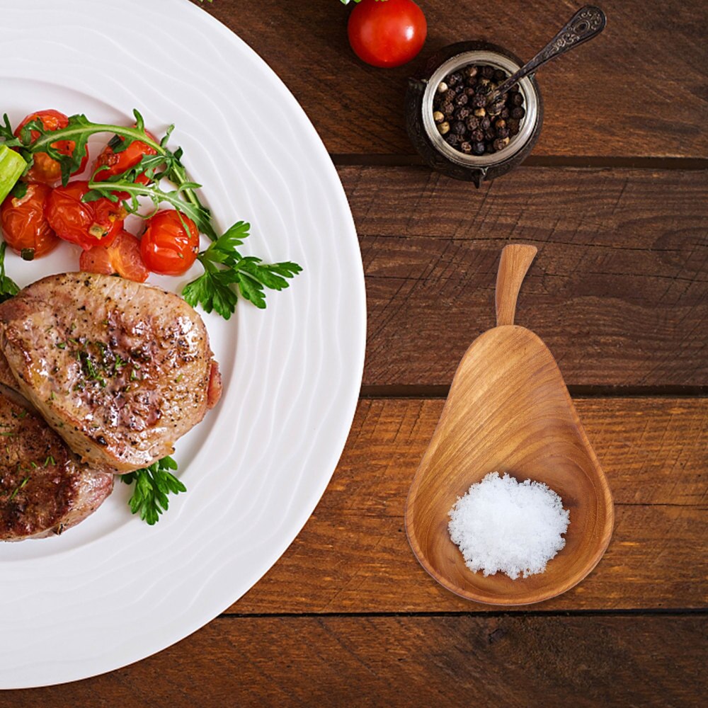 Wooden Sauce Dish Practical Sauce Dish Restaurant Pear-shaped Sauce Plate