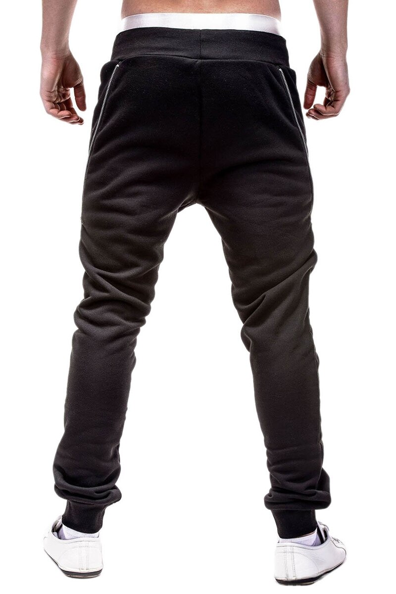Men Pants Autumn and Winter Zipper Decorative Men's Casual Sports Pants