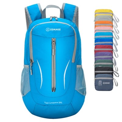 25L ZOMAKE Lightweight Packable Backpack Water Resistant Hiking Daypack, Small Travel Backpack for Women Men: light blue