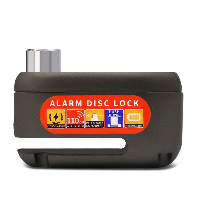 Waterproof Motorbike Accessories Disc Lock Alarm 110db Bike Lock Alarm Disc Anti Theft Disc Brake Lock Alarm: Only Black lock