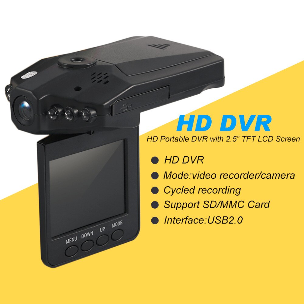 Full hd auto dvr voertuigcamera videorecorder dashcam infrarood nachtzicht