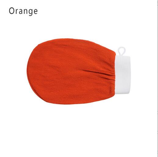 Den originale kessa hammam skurehandske kvinder skurehåndklæde dobbeltsidet spa skurehåndklæde fjernelse af død hud: Orange