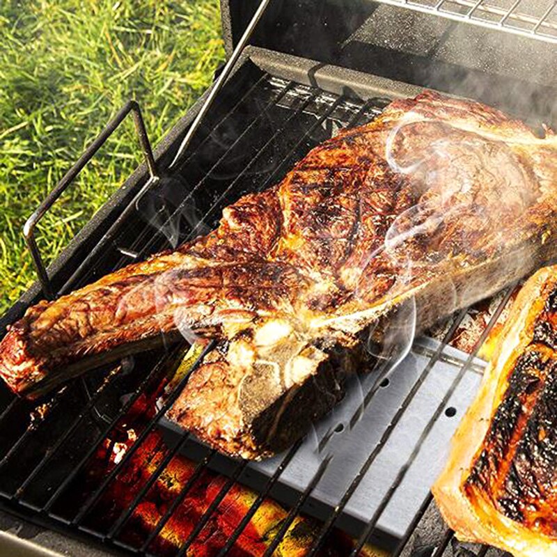 Washable And Foldable Stainless Steel Smoke Box BBQ Smoke Box Wood Chip Smoker For Meat Smoking Barbecue