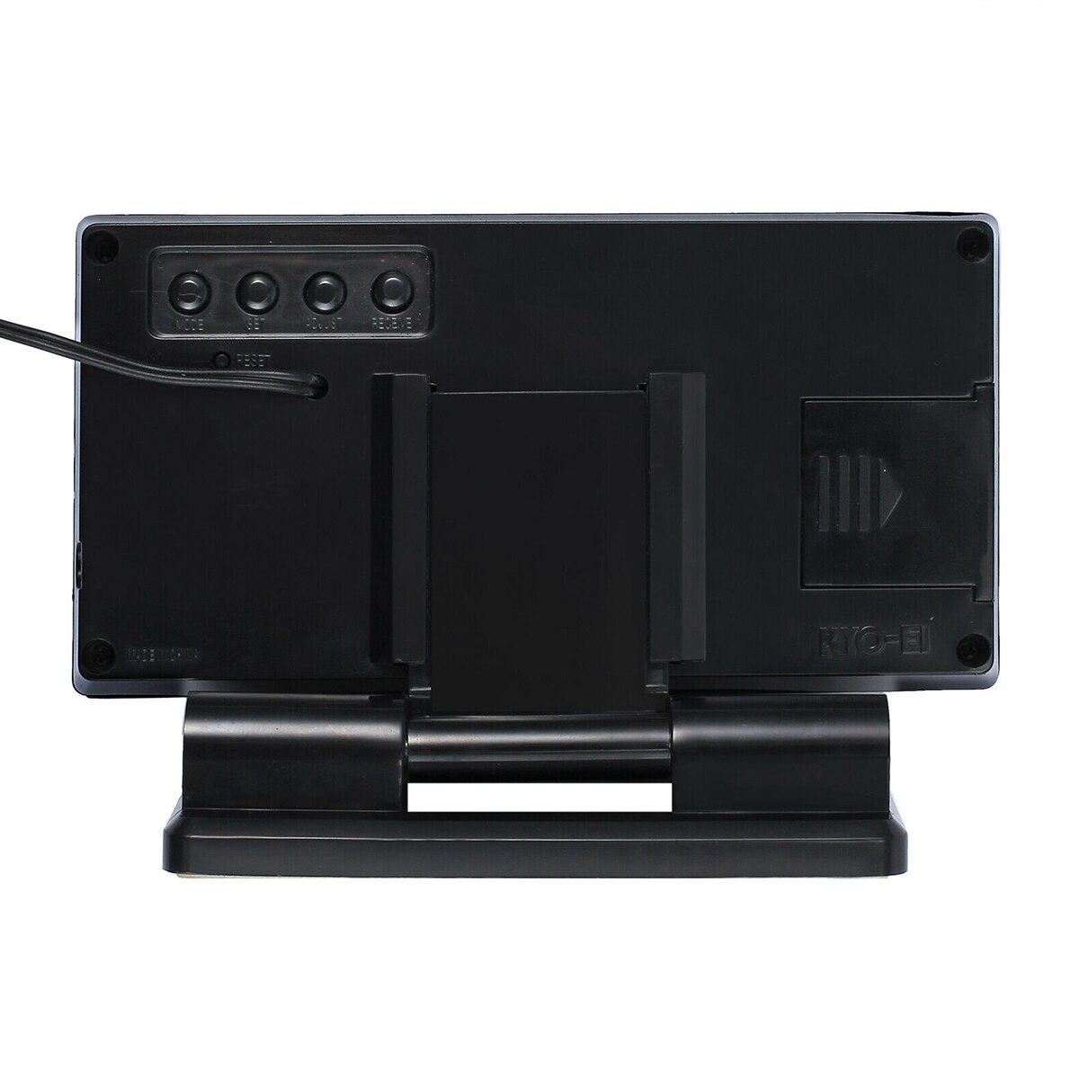 Reloj Digital de coche LCD 5 en 1, termómetro, higrómetro, pronóstico del tiempo, voltímetro Universal para vehículos de 12V 24V