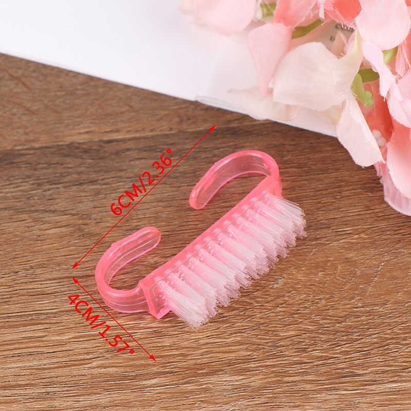 Cepillo de limpieza para uñas, herramientas de limado para manicura y pedicura, suave, elimina el polvo, cepillos de limpieza de plástico, 10 unids/lote
