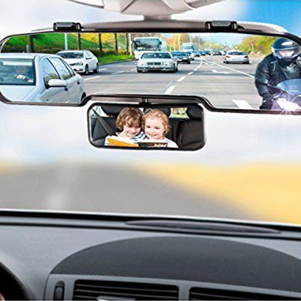 2 In 1 Achteruitkijkspiegel Veiligheid Spiegels Interieur Dubbele Auto Kind View Infant Kids Draaibare Groothoek Universele